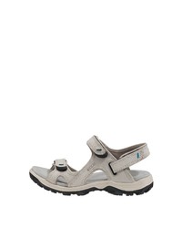 graue flache Sandalen aus Leder von Ecco