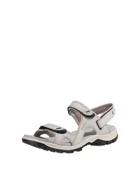 graue flache Sandalen aus Leder von Ecco