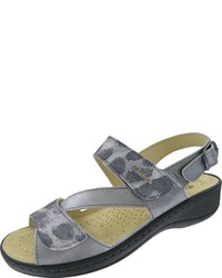 graue flache Sandalen aus Leder von Hickersberger