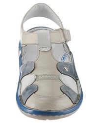 graue flache Sandalen aus Leder von KRISBUT