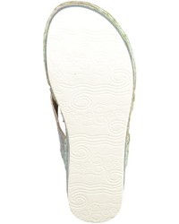 graue flache Sandalen aus Leder von Laura Vita