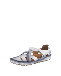 graue flache Sandalen aus Leder von Miccos