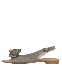 graue flache Sandalen aus Wildleder von Heine