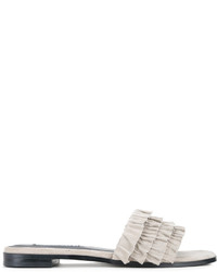 graue flache Sandalen aus Wildleder von Senso