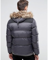 graue gesteppte Lederjacke von Schott