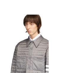 graue gesteppte Shirtjacke aus Nylon von Thom Browne