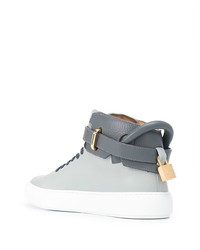 graue hohe Sneakers aus Leder von Buscemi