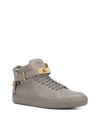 graue hohe Sneakers aus Leder von Buscemi