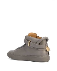 graue hohe Sneakers aus Leder von Buscemi