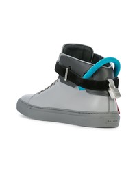 graue hohe Sneakers aus Leder von Buscemi