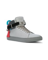 graue hohe Sneakers aus Leder von Buscemi