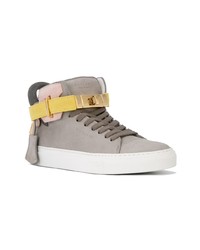 graue hohe Sneakers aus Leder von Buscemi