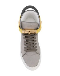 graue hohe Sneakers aus Leder von Buscemi