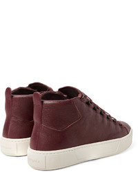 graue hohe Sneakers aus Leder von Balenciaga