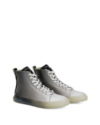 graue hohe Sneakers aus Leder von Giuseppe Zanotti