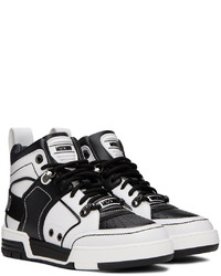 graue hohe Sneakers aus Leder von Moschino