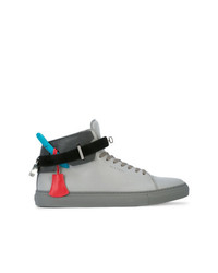 graue hohe Sneakers aus Leder von Buscemi