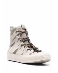 graue hohe Sneakers aus Leder von Converse