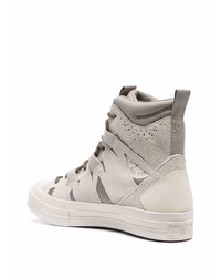 graue hohe Sneakers aus Leder von Converse