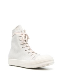 graue hohe Sneakers aus Leder von Rick Owens