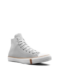 graue hohe Sneakers aus Leder von Converse