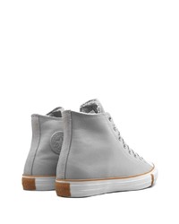 graue hohe Sneakers aus Leder von Converse