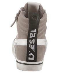 graue hohe Sneakers aus Leder von Diesel