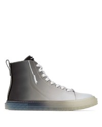 graue hohe Sneakers aus Leder von Giuseppe Zanotti