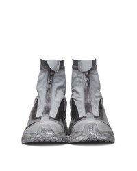 graue hohe Sneakers aus Leder von 11 By Boris Bidjan Saberi