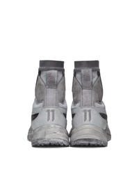 graue hohe Sneakers aus Leder von 11 By Boris Bidjan Saberi