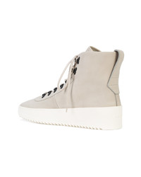 graue hohe Sneakers aus Leder von Fear Of God