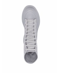 graue hohe Sneakers aus Leder von Alexander McQueen