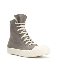 graue hohe Sneakers aus Leder von Rick Owens DRKSHDW