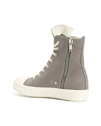 graue hohe Sneakers aus Leder von Rick Owens DRKSHDW