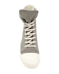 graue hohe Sneakers aus Leder von Rick Owens DRKSHDW