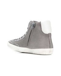 graue hohe Sneakers aus Leder von Philippe Model