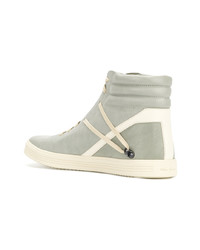 graue hohe Sneakers aus Leder von Adidas By Rick Owens