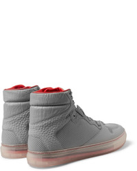 graue hohe Sneakers aus Leder von Balenciaga