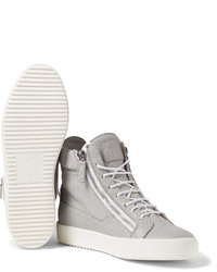 graue hohe Sneakers aus Leder von Giuseppe Zanotti