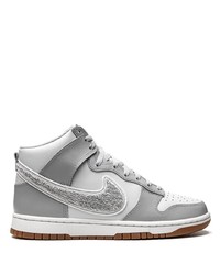 graue hohe Sneakers aus Leder von Nike