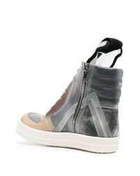 graue hohe Sneakers aus Leder von Rick Owens