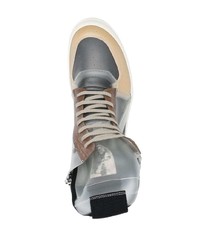 graue hohe Sneakers aus Leder von Rick Owens