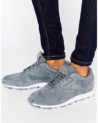 graue hohe Sneakers aus Leder von Reebok