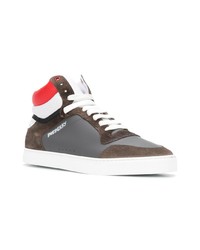 graue hohe Sneakers aus Leder von Burberry