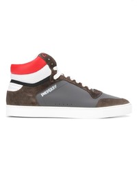 graue hohe Sneakers aus Leder von Burberry