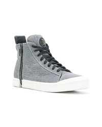 graue hohe Sneakers aus Leder von Diesel