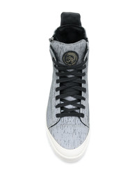 graue hohe Sneakers aus Leder von Diesel