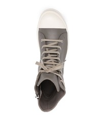 graue hohe Sneakers aus Leder von Rick Owens