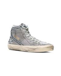 graue hohe Sneakers aus Leder von Golden Goose Deluxe Brand