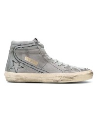 graue hohe Sneakers aus Leder von Golden Goose Deluxe Brand